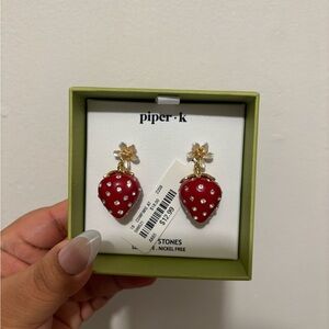 Piper K Red Strawberry Earrings